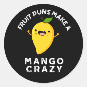 Sticker Rond Pâtes De Fruit Faire Un Mango Crazy Dark BG