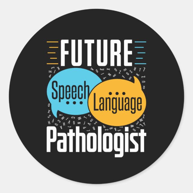 Sticker Rond Pathologiste du futur langage SLP (Devant)