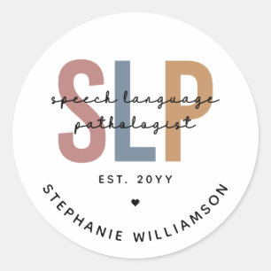 Sticker Rond Pathologiste du langage SLP personnalisé