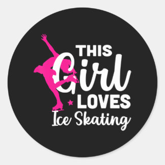 Sticker Rond Patinage artistique Cette fille adore le patinage 