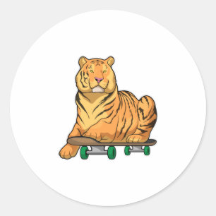 Sticker Rond Patinage de Tiger