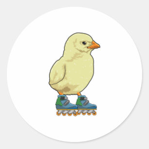 Sticker Rond Patinage en ligne avec patins en ligne