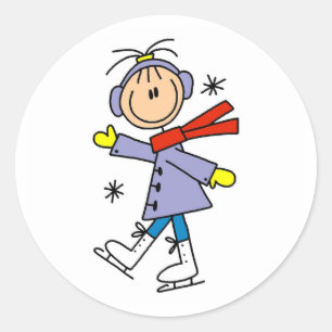 Sticker Rond Patinage hivernal