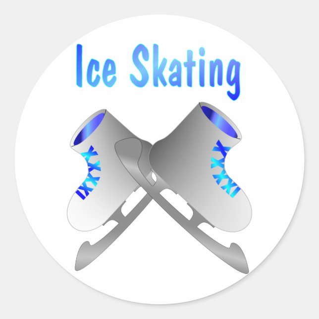 Sticker Rond Patinage sur glace (Devant)