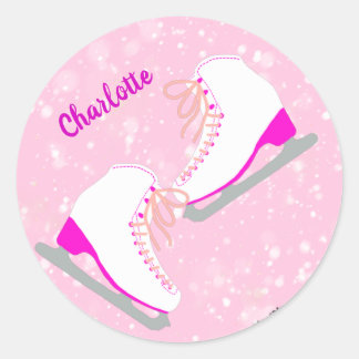 Sticker Rond Patinage sur glace personnalisé Patinage artistiqu