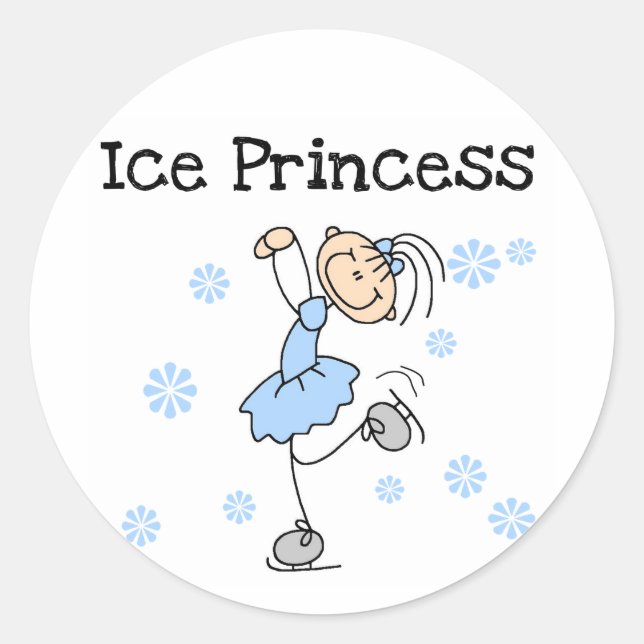 Sticker Rond Patinage sur glace Princess Tshirts et cadeaux (Devant)
