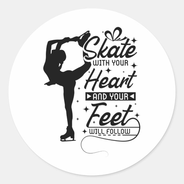 Sticker Rond Patinage sur le coeur (Devant)
