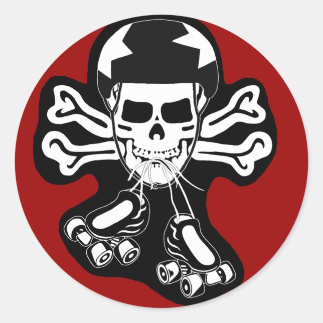 Sticker Rond Patiner ou mourir (Devant)