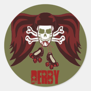 Sticker Rond Patiner ou mourir avec des ailes d'anges