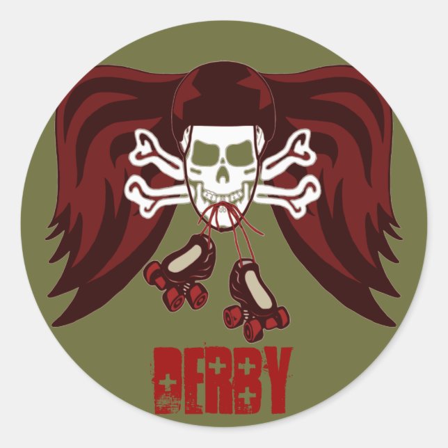 Sticker Rond Patiner ou mourir avec des ailes d'anges (Devant)