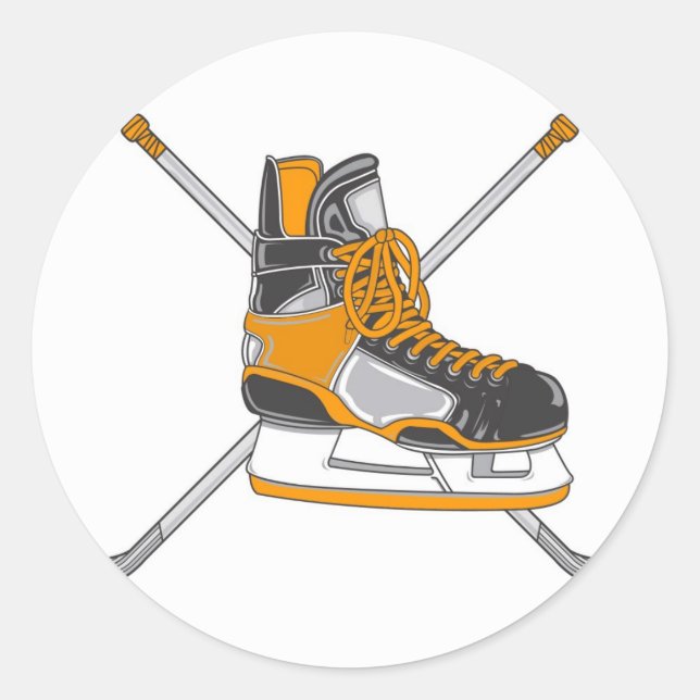 Sticker Rond Patins de hockey sur glace (Devant)