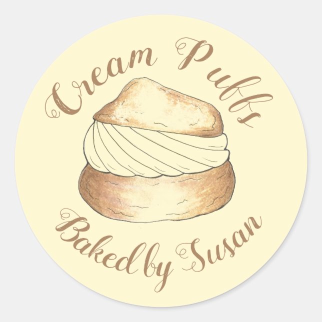Sticker Rond Pâtisserie à la crème faite maison Pâtisserie à la (Devant)