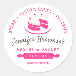Sticker Rond Pâtisserie Boulangerie Gâteau Petite Entreprise