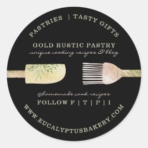 Sticker Rond Pâtisserie cuillère à feuilles d'eucalyptus spatul