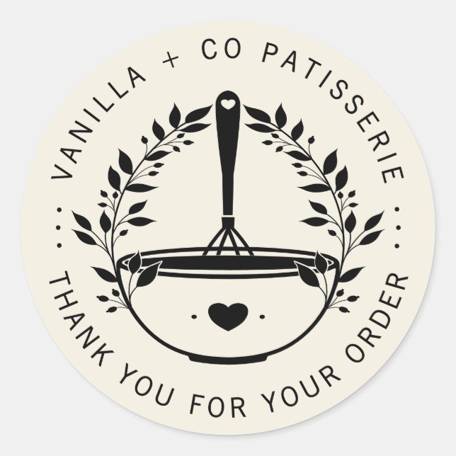 Sticker Rond Pâtisserie de boulangerie moderne Merci client (Devant)