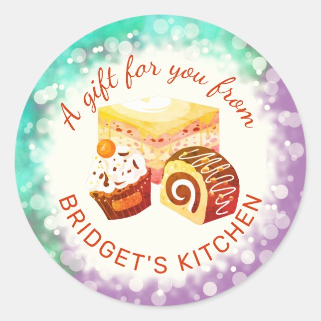 Sticker Rond Pâtisserie desserts boulangerie de la cuisine de s (Devant)