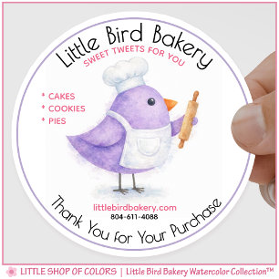Sticker Rond Pâtisserie Maison Personnalisable Boulangerie Aqua