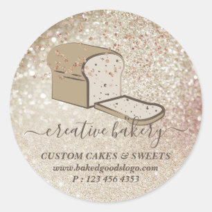 Sticker Rond Pâtisserie Pâtisserie paillettes scintillement tra