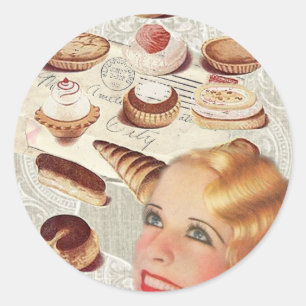 Sticker Rond pâtisserie pâtisserie pâtisserie française dessert