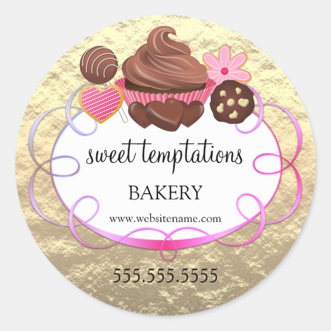 Sticker Rond Pâtisseries à l'huile Boulangerie Emballage (Devant)