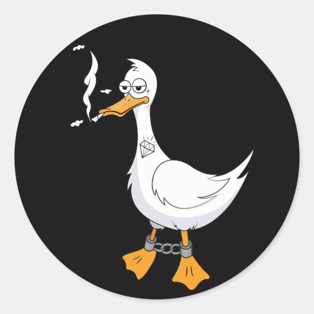 Sticker Rond Pato thug Life (Devant)