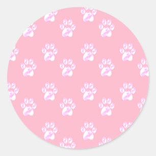 Sticker Rond Patounettes blanches mignonnes