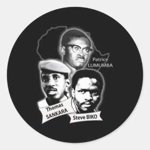 Sticker Rond Patrice Lumumba Thomas Sankara Steve Biko