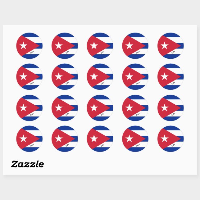 Sticker Rond Patriotes du drapeau cubain, vacances / sports (Feuille)