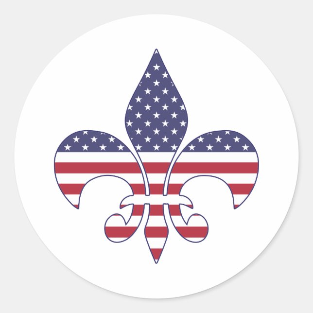 Sticker Rond Patriotic American Flag (Devant)