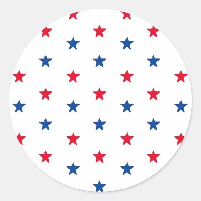 Sticker Rond Patriotique rouge blanc bleu étoiles vacances amér (Devant)