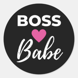 Sticker Rond Patron Babe