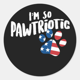 Sticker Rond Patte américaine de chiot je suis ainsi Pawtrioti