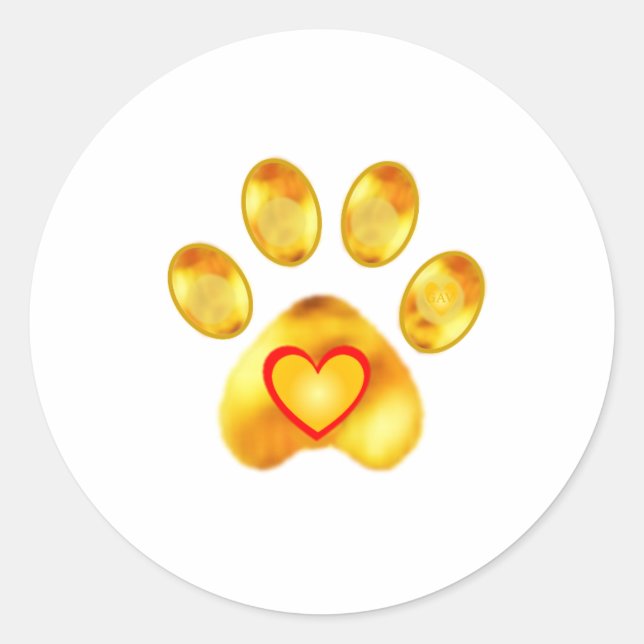 Sticker Rond Patte dorée (Devant)