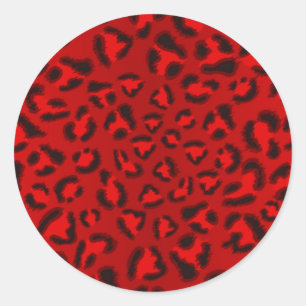 Sticker Rond Patter la texture rose léopard.