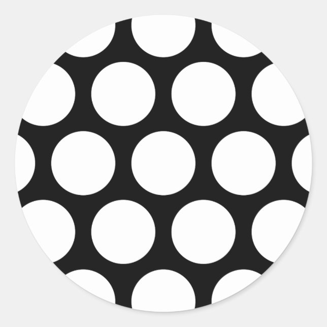 Sticker Rond Patterns de Large Polka Dots : Black & White (Devant)