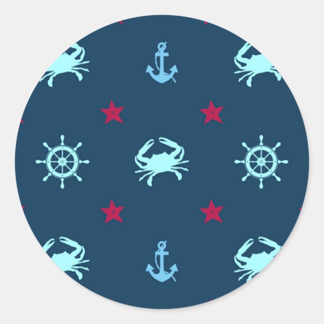 Sticker Rond Patters de Nautical Star (Devant)