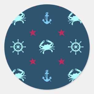 Sticker Rond Patters de Nautical Star