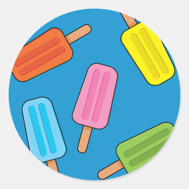 Sticker Rond Patters de Popsicles (Devant)