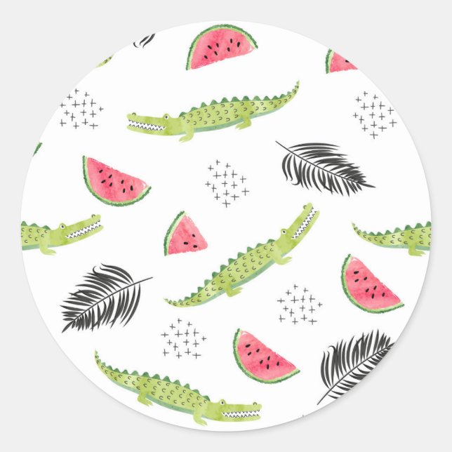 Sticker Rond Patters de Tropical (Devant)