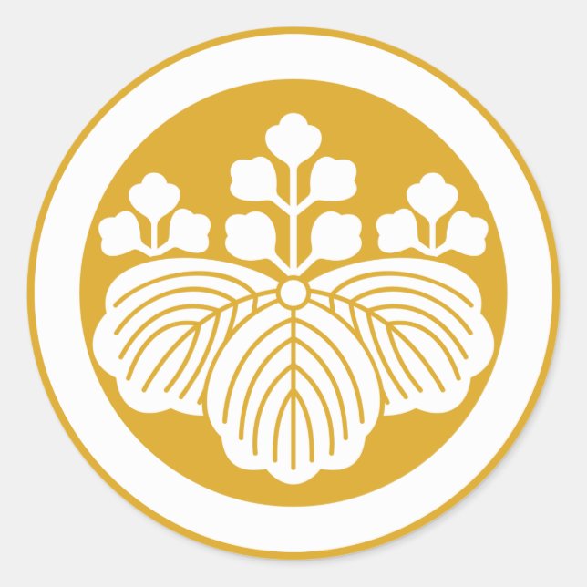 Sticker Rond Paulownia with 5&3 blooms in circle (Devant)