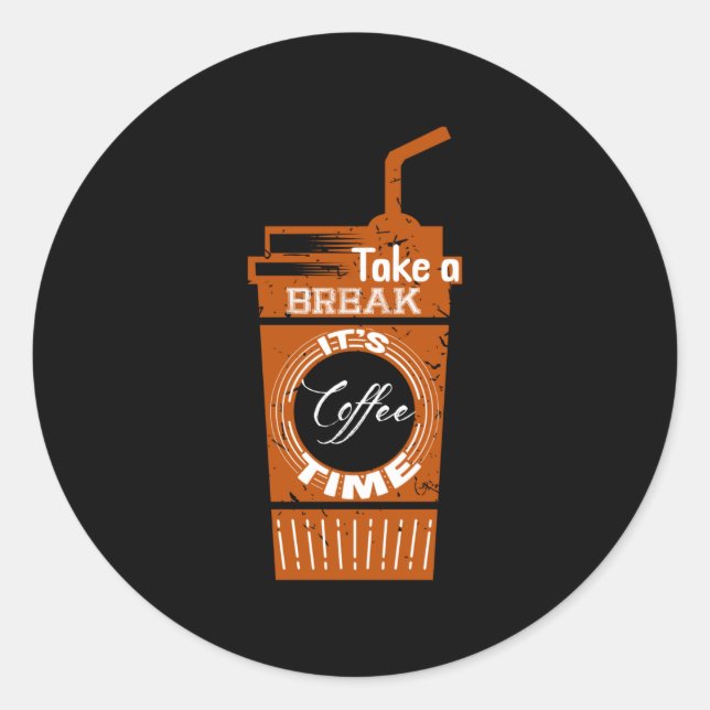 Sticker Rond Pause C'est le café (Devant)