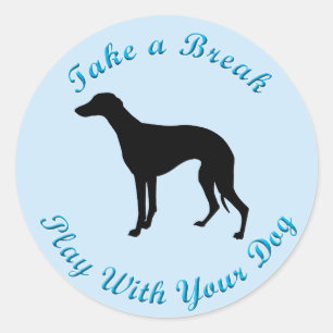 Sticker Rond Pause (Whippet)