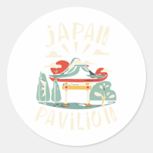 Sticker Rond Pavillon Japon de l'Epcot World Showcase 