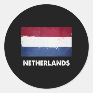 Sticker Rond Pavillon Pays-Bas néerlandais