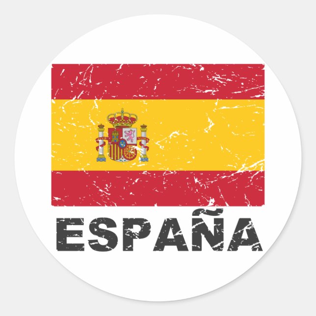 Sticker Rond Pavillon Vintage d'Espagne (Devant)