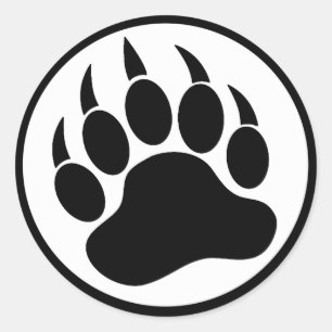 STICKER ROND PAW/CLAW NOIR ET BLANC