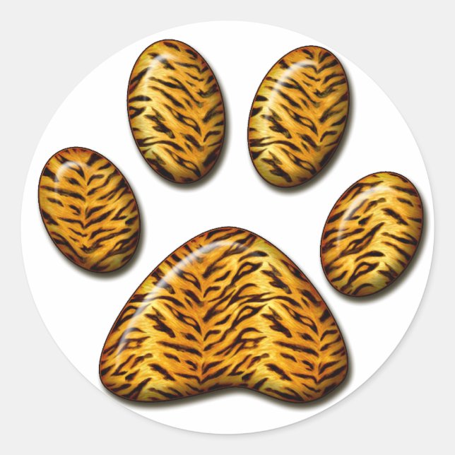 Sticker Rond Paw de tigre #1 (Devant)