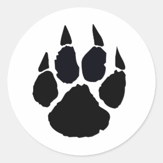 Sticker Rond Paw noir