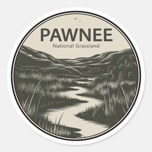 Sticker Rond Pawnee National Grassland Colorado stream (Devant)