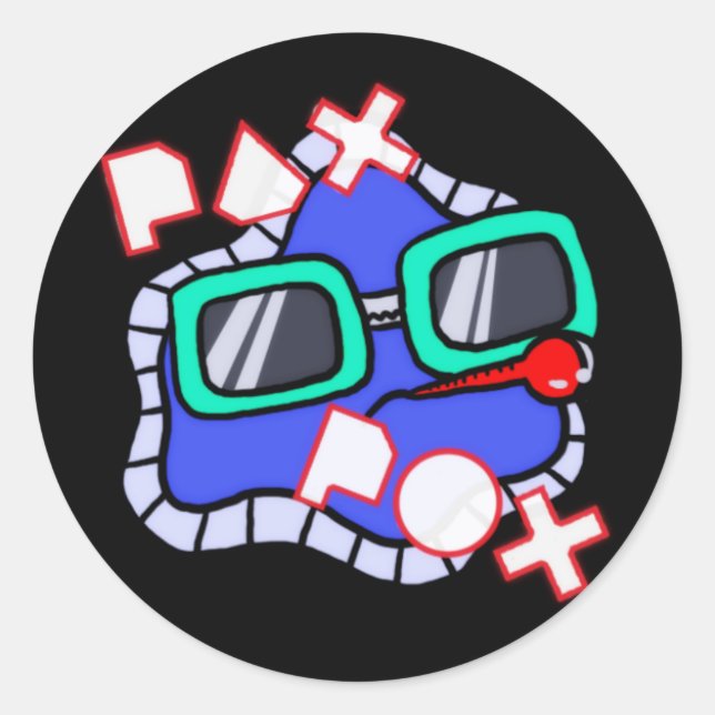 Sticker rond Pax Pox (Devant)